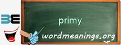 WordMeaning blackboard for primy